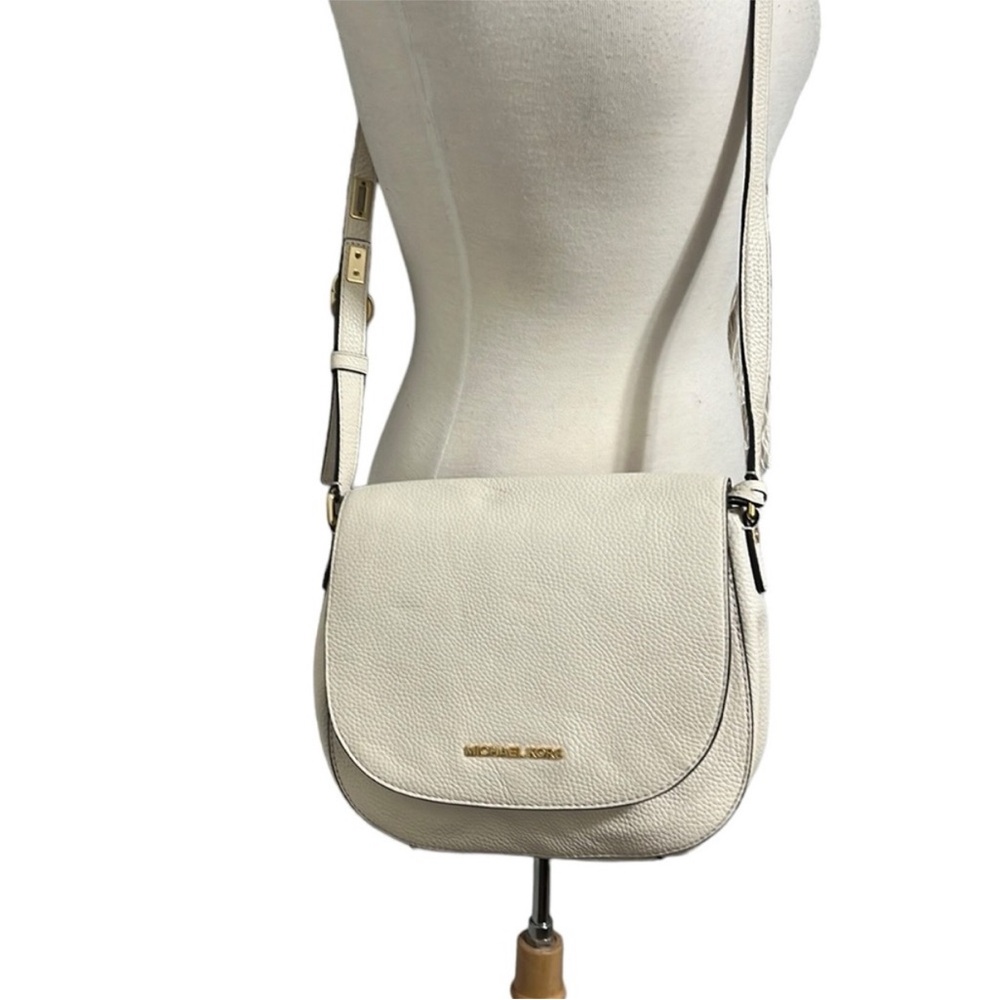 Michael Kors Cream Pebbled Leather Crossbody Bag - Picture 2 of 12